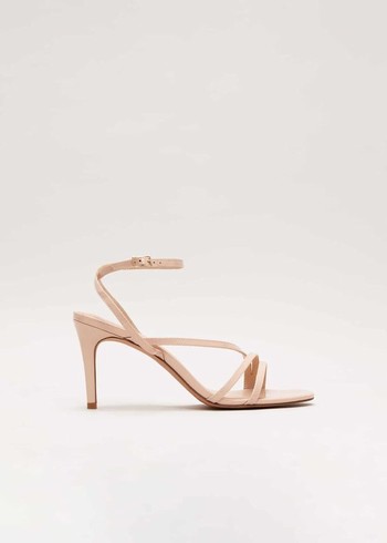 Phase Eight Patent Barely There Strappy Heels Pink Australia | QG4951068